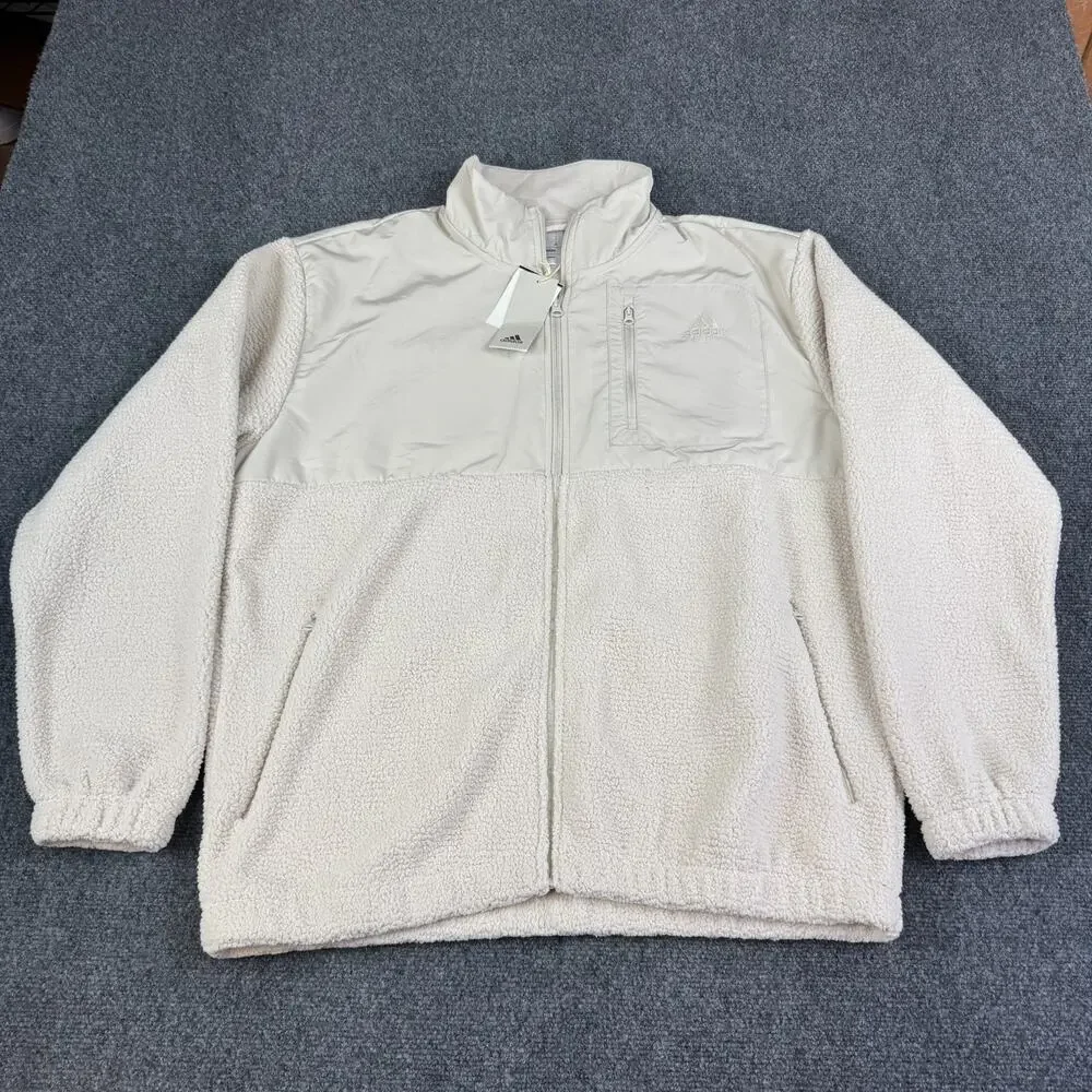 Adidas Coze Full Zip Jacket Mens Size M Sportswear Alumina‎ Cream NWT $80